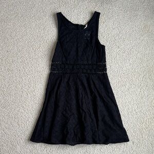 Free People Black Textured Sleeveless Dress